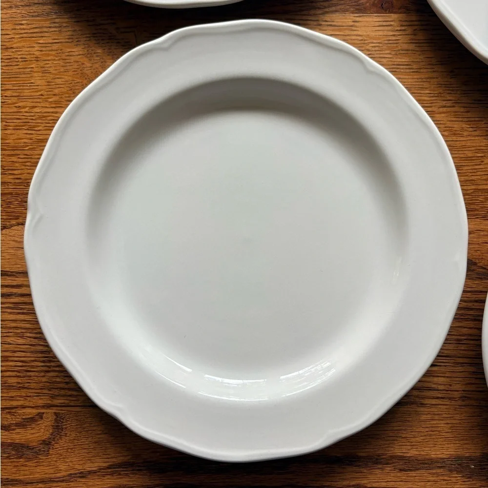 J&G Meakin Royal Staffordshire Heirloom Ironstone white set of 5 Plates ~10 in.